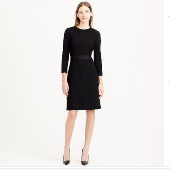 J.Crew Double Faced Wool Crepe Dress in Black Size 4 Color Black - Picture 1 of 15